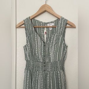 Sage Green Jumpsuit W/ Floral Details